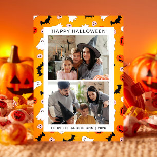 Minimalistiskt Modern Spooky Happy halloween 2-fot Julkort