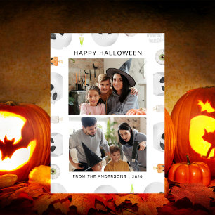 Minimalistiskt Modern Spooky Happy halloween 2-fot Julkort