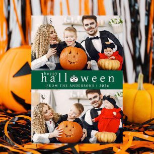 Minimalistiskt Modern Spooky Happy halloween 2-fot Julkort