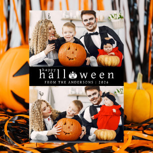 Minimalistiskt Modern Spooky Happy halloween 2-fot Julkort