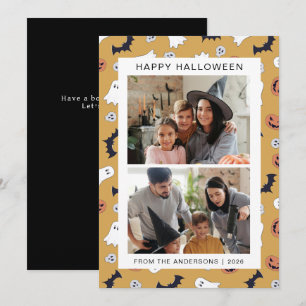 Minimalistiskt Modern Spooky Happy halloween 2-fot Julkort
