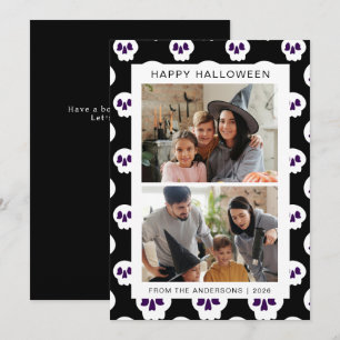Minimalistiskt Modern Spooky Happy halloween 2-fot Julkort