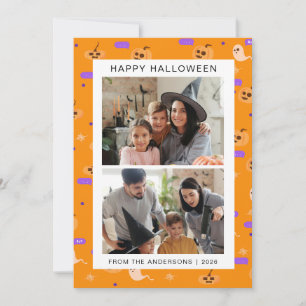 Minimalistiskt Modern Spooky Happy halloween 2-fot Julkort