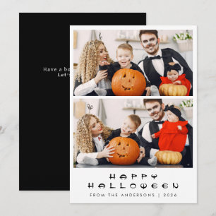 Minimalistiskt Modern Spooky Happy halloween 2-fot Julkort