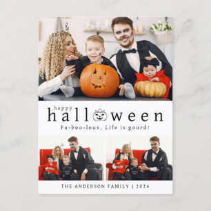 Minimalistiskt Modern Spooky Happy halloween 3-fot Helg Vykort