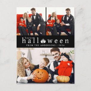 Minimalistiskt Modern Spooky Happy halloween 3-fot Helg Vykort