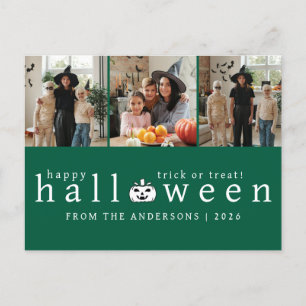 Minimalistiskt Modern Spooky Happy halloween 3-fot Helg Vykort