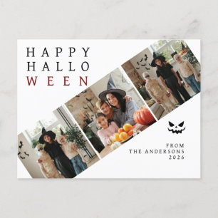 Minimalistiskt Modern Spooky Happy halloween 3-fot Helg Vykort