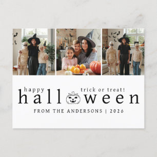 Minimalistiskt Modern Spooky Happy halloween 3-fot Helg Vykort