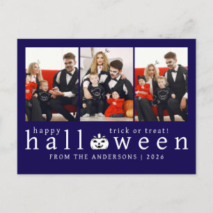 Minimalistiskt Modern Spooky Happy halloween 3-fot Helg Vykort