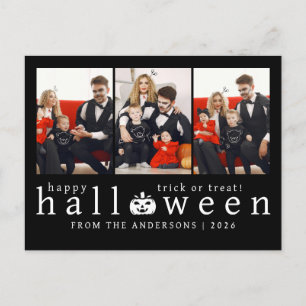 Minimalistiskt Modern Spooky Happy halloween 3-fot Helg Vykort