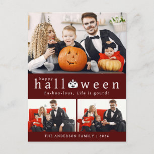 Minimalistiskt Modern Spooky Happy halloween 3-fot Helg Vykort
