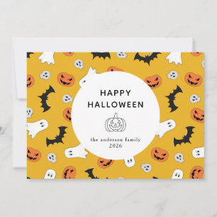 Minimalistiskt Modern Spooky Happy halloween 3-fot Julkort