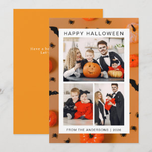 Minimalistiskt Modern Spooky Happy halloween 3-fot Julkort