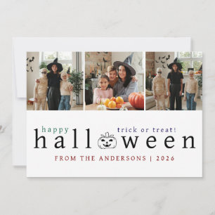 Minimalistiskt Modern Spooky Happy halloween 3-fot Julkort