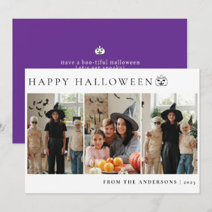 Minimalistiskt Modern Spooky Happy halloween 3-fot Julkort