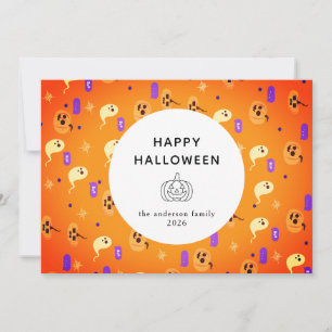 Minimalistiskt Modern Spooky Happy halloween 3-fot Julkort