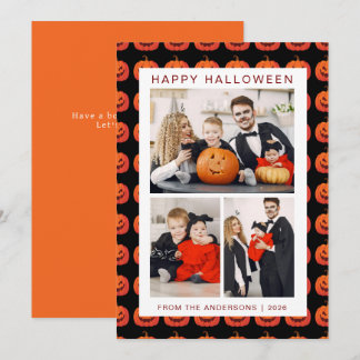 Minimalistiskt Modern Spooky Happy halloween 3-fot Julkort