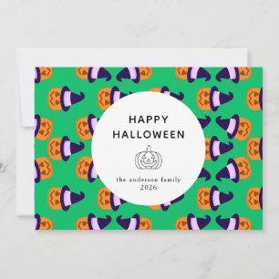 Minimalistiskt Modern Spooky Happy halloween 3-fot Julkort