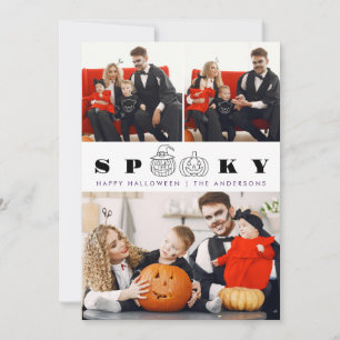 Minimalistiskt Modern Spooky Happy halloween 3-fot Julkort