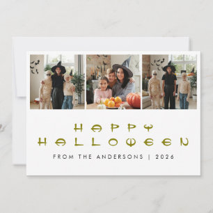 Minimalistiskt Modern Spooky Happy halloween 3-fot Julkort