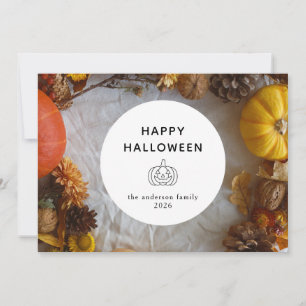 Minimalistiskt Modern Spooky Happy halloween 3-fot Julkort