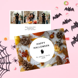 Minimalistiskt Modern Spooky Happy halloween 3-fot Julkort