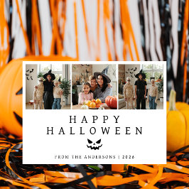 Minimalistiskt Modern Spooky Happy halloween 3-fot Julkort
