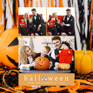 Minimalistiskt Modern Spooky Happy halloween 3-fot Julkort