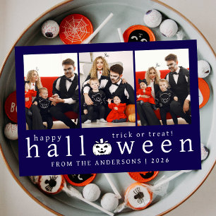 Minimalistiskt Modern Spooky Happy halloween 3-fot Julkort