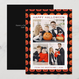 Minimalistiskt Modern Spooky Happy halloween 3-fot Julkort