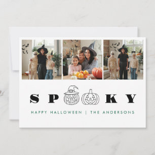 Minimalistiskt Modern Spooky Happy halloween 3-fot Julkort