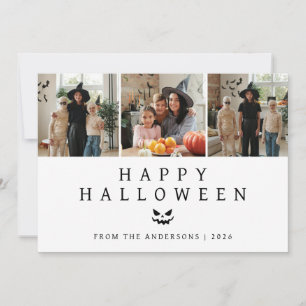 Minimalistiskt Modern Spooky Happy halloween 3-fot Julkort