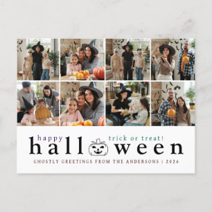Minimalistiskt Modern Spooky Happy halloween 6-fot Helg Vykort