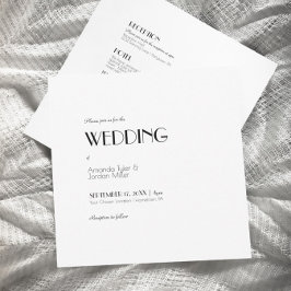 Minimalistiskt Modern Square Art Deco All One Bröl Inbjudningar