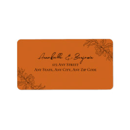 Minimalistiskt Modern Terracotta Blommigt Bröllop Adressetikett