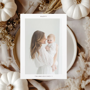 Minimalistiskt Modern Thanksgiving Photo Inbjudningar