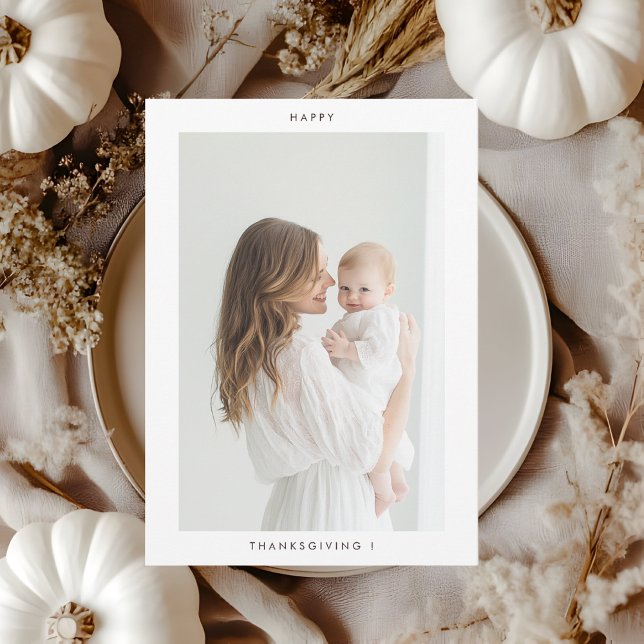 Minimalistiskt Modern Thanksgiving Photo Inbjudningar (Skapare uppladdad)