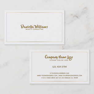 Minimalistiskt Modern Tin Guld Gräns on White Visitkort