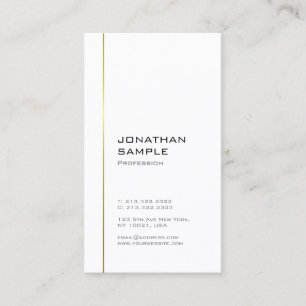 Minimalistiskt Modern Trendig Chic Guld White Plai Visitkort