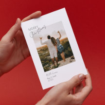 Minimalistiskt Modern Two Photo God jul Card