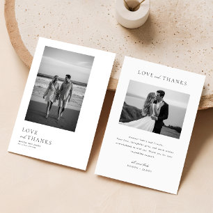 Minimalistiskt Modern Typografi - foto Bröllop Tack Kort