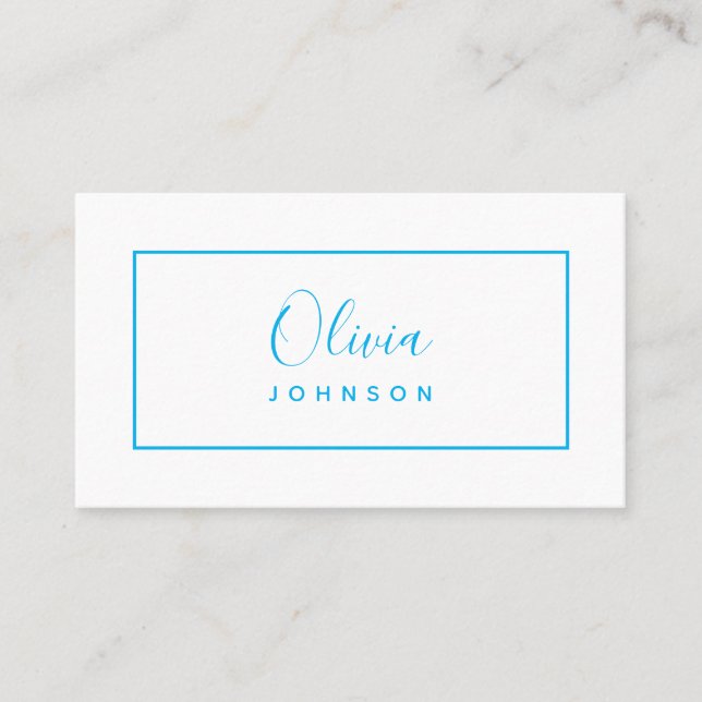 Minimalistiskt Modern White Himlar Blue-Affärskort Visitkort (Framsida)