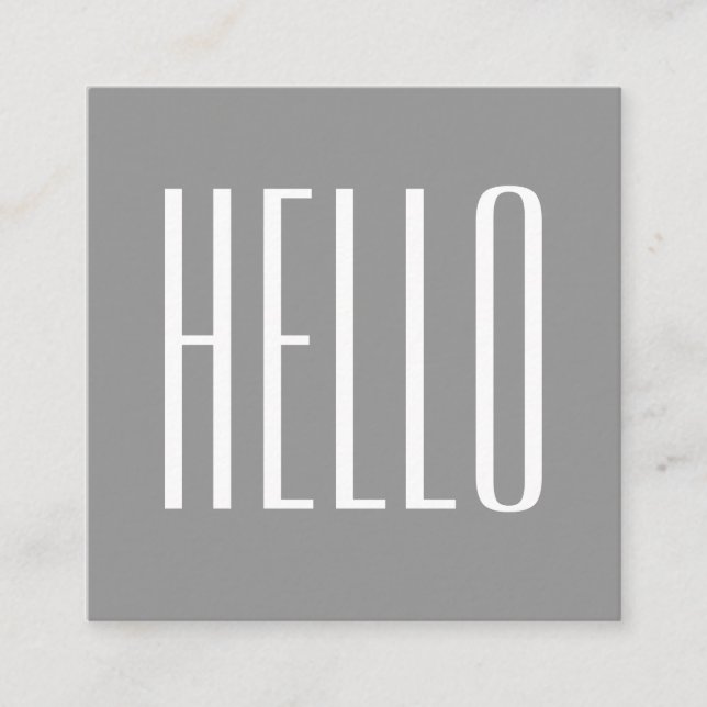 Minimalistiskt modernt affärskort med enkelt grått fyrkantigt visitkort (Framsida)
