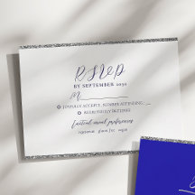 Minimalistiskt modernt blått Bröllop OSA för Royal