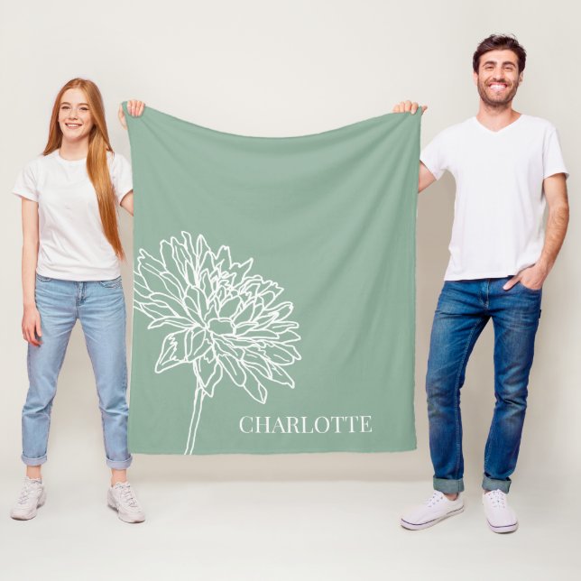 Minimalistiskt modernt Blommigt - skiss hem Fleecefilt (På plats)