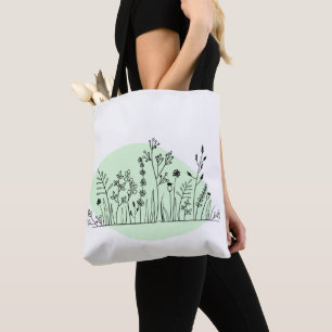 Minimalistiskt modernt botaniskt Trendig Tygkasse
