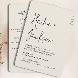 Minimalistiskt modernt Bröllop Allt-i-ett-skript Inbjudningar