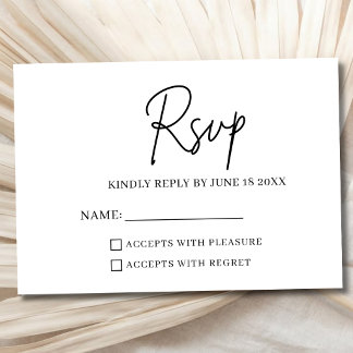 Minimalistiskt modernt bröllopssvar RSVP-kort OSA Kort