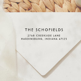 Minimalistiskt modernt deco Namn och Returadress Stämpel
